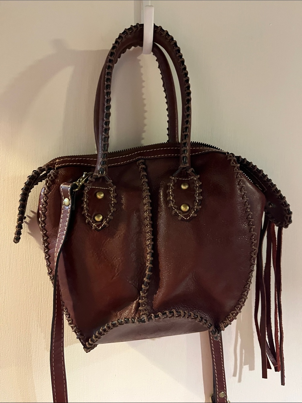 Firenze Bella brown leather shoulder bag hardly used excellent condition